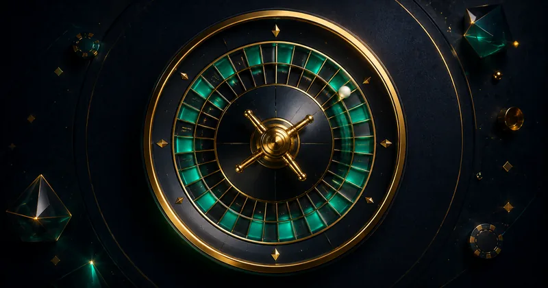 Crown Coins Casino live roulette wheel mid-spin — gold rim, green numbered pockets